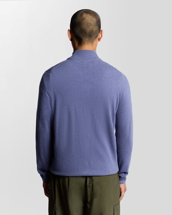 Lyle & Scott Lambswool Blend Zip Cardigan - Grey - Image 4