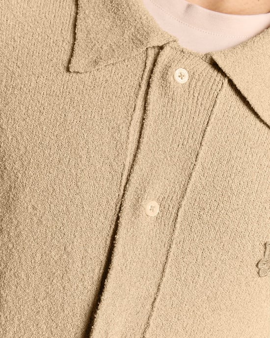 Lyle & Scott gebreide cardigan met kraag en textuur - beige - Image 6