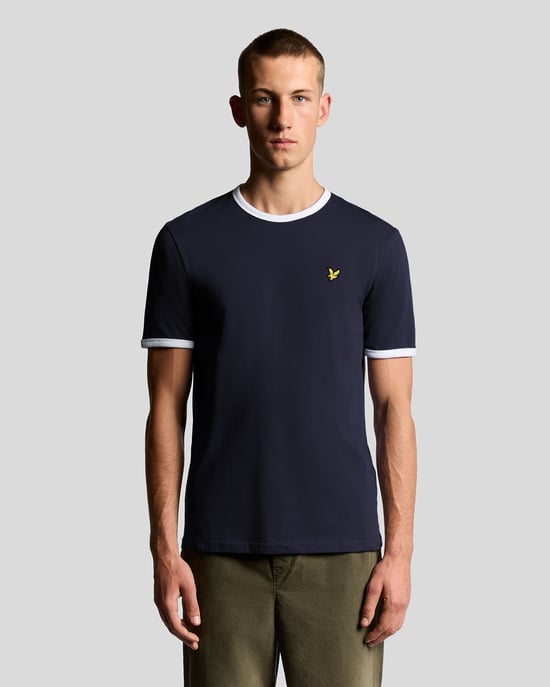 Lyle & Scott Ringer Kortärmad T-shirt i Bomull - Marinblå - Image 1