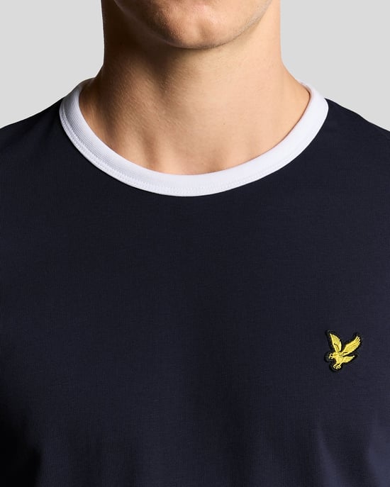 Lyle & Scott Ringer Kortärmad T-shirt i Bomull - Marinblå - Image 3