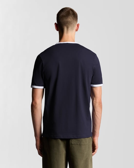 Lyle & Scott Ringer Kortärmad T-shirt i Bomull - Marinblå - Image 4