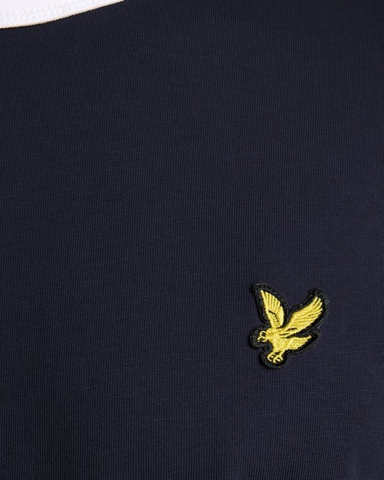 Lyle & Scott Ringer Kortärmad T-shirt i Bomull - Marinblå - Image 6