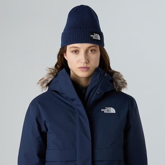 The North Face TNF Logo Box Cuffed Beanie Summit Navy - Image 3