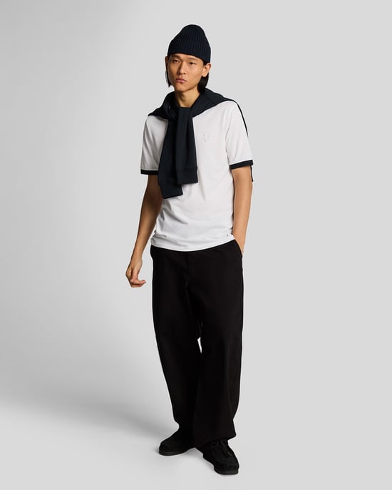 Lyle & Scott Superfine Katoenen Contrast Poloshirt - Wit - Image 2