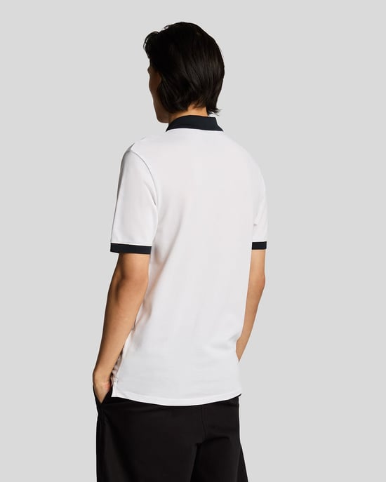 Lyle & Scott Superfine Katoenen Contrast Poloshirt - Wit - Image 3