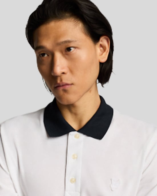 Lyle & Scott Superfine Katoenen Contrast Poloshirt - Wit - Image 4