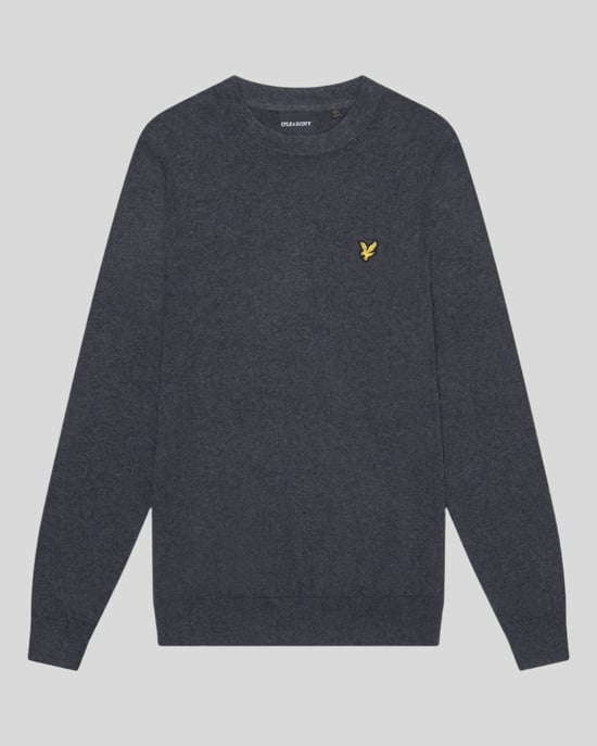 Lyle & Scott Cotton Merino Crew Neck Jumper - Grey - Image 5