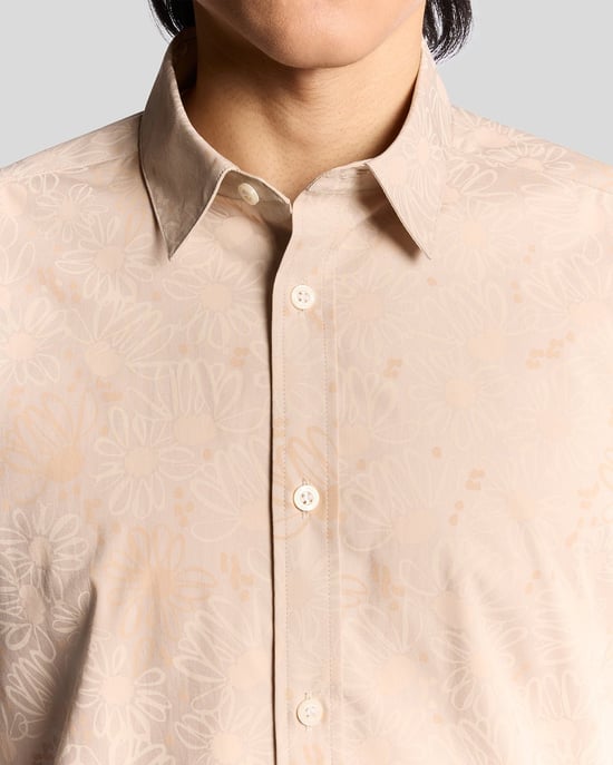 Lyle & Scott overhemd met lange mouwen en bloemenprint - wit - Image 3