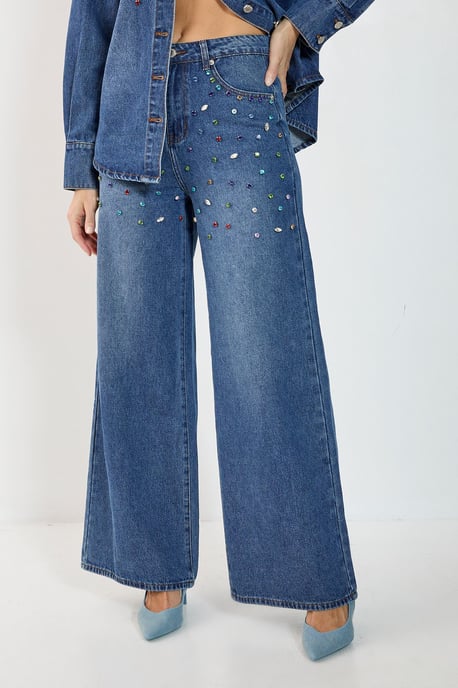 Denim Jewel Baggy Jeans - Image 2
