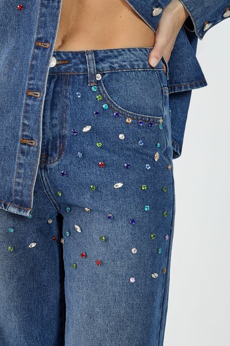 Denim Jewel Baggy Jeans - Image 3