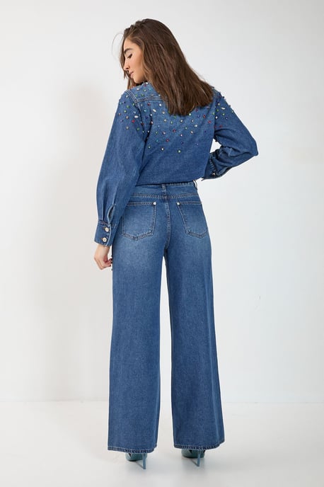 Denim Jewel Baggy Jeans - Image 4