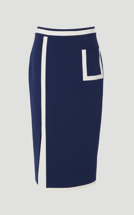 Compact Stretch Tipped Tailored Pencil Skirt - Image 4