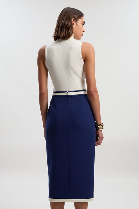 Compact Stretch Tipped Tailored Pencil Skirt - Image 5