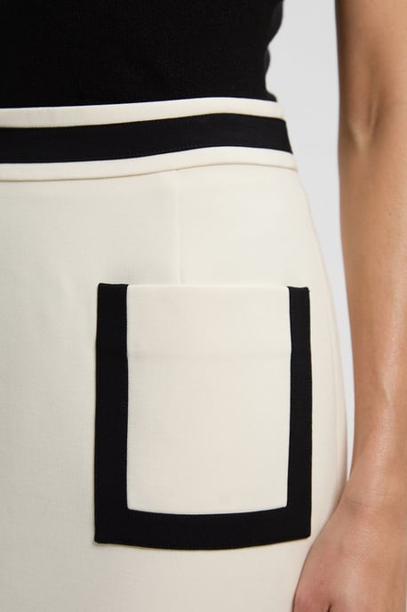 Compact Stretch Tipped Tailored Pencil Skirt - Image 3