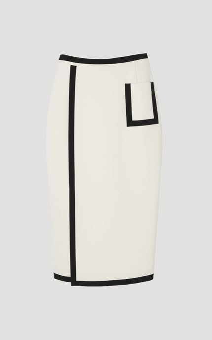 Compact Stretch Tipped Tailored Pencil Skirt - Image 4