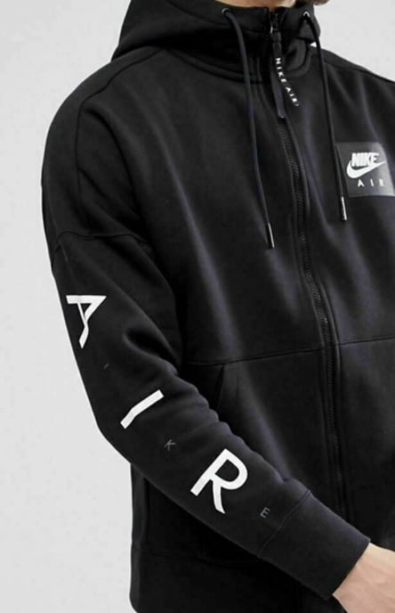 Nike Black Patch Mens Zip Up Fleece Hoodie - Image 3
