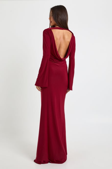 Drape Front Ruched Maxi Dress - Image 2