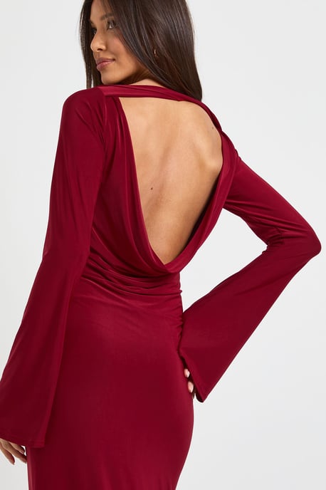 Drape Front Ruched Maxi Dress - Image 4