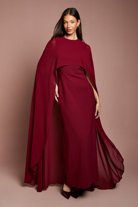 Cape Sleeve Maxi Dress - Image 1