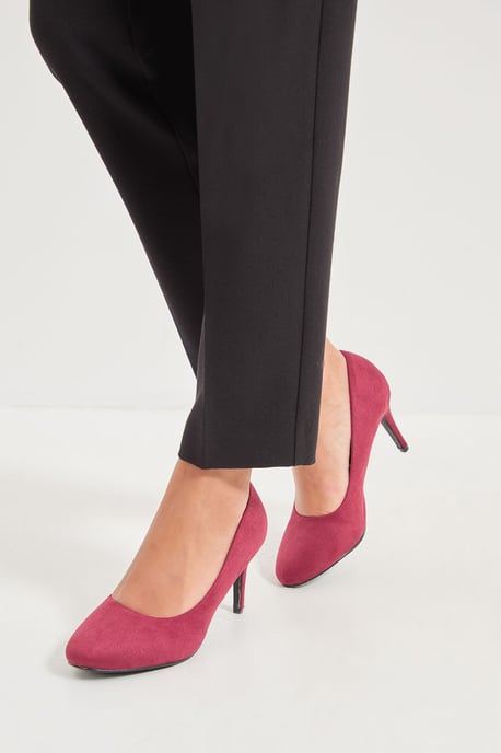 Good For The Sole: Wide Fit Elsa Almond Toe Stiletto Heel Court Shoes - Image 1