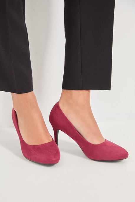 Good For The Sole: Wide Fit Elsa Almond Toe Stiletto Heel Court Shoes - Image 4