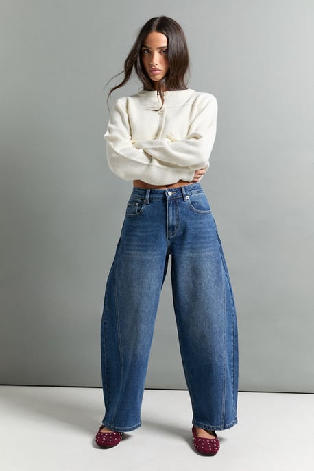 The Petite Mid Waist Barrel Jean - Image 1