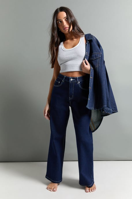 The Petite High Waist Straight Leg Jean - Image 1