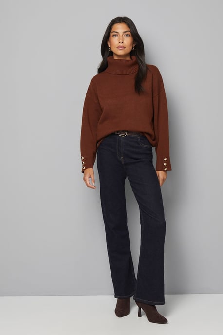 Roll Neck Button Cuff Jumper - Image 2
