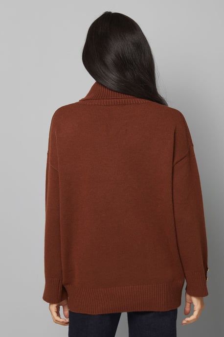 Roll Neck Button Cuff Jumper - Image 3