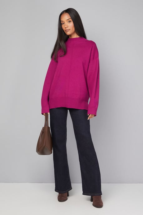 Seam Detail Funnel Neck Jumper - Image 1