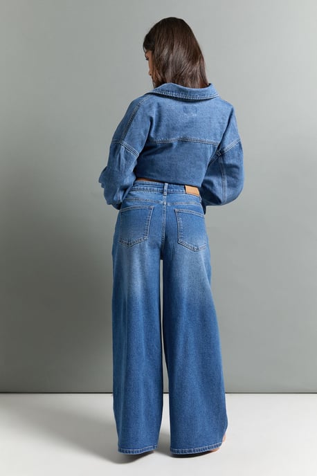 The Petite Mid Waist Wide Leg Jean - Image 2