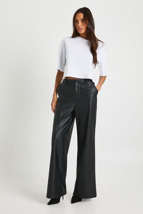 Tall Faux Leather Wide Leg Trouser - Image 3