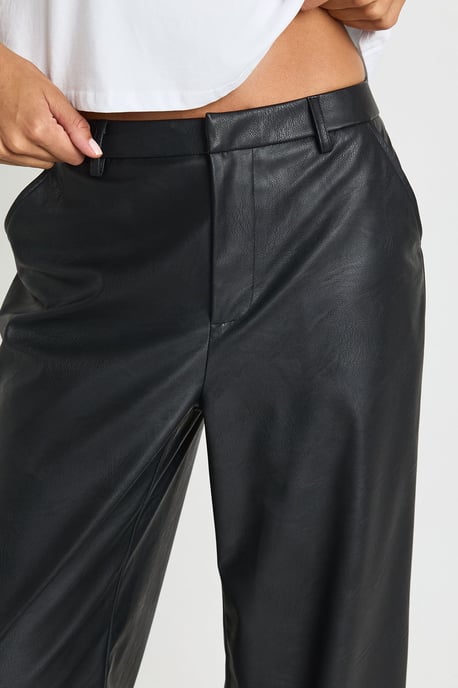 Tall Faux Leather Wide Leg Trouser - Image 4