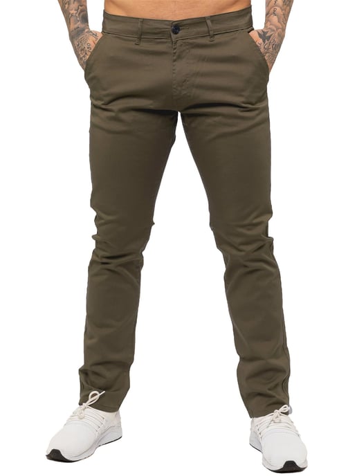 Enzo Heren Slim Fit Stretch Chinos - Image 2