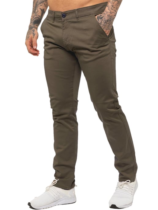 Enzo Heren Slim Fit Stretch Chinos - Image 5