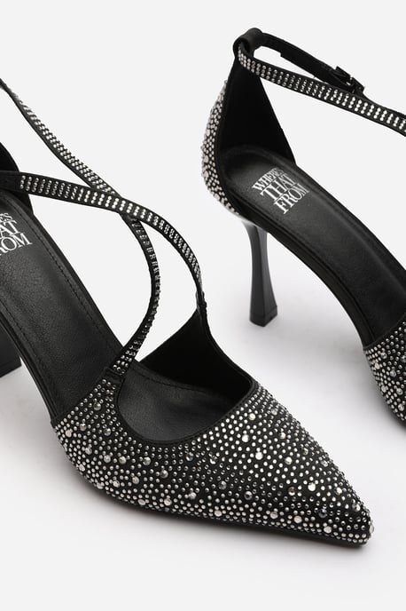 Wheres That From Womens 'Channing' Embellished Cross Strap Heels - Image 4
