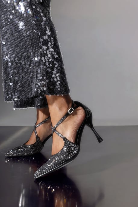 Wheres That From Womens 'Channing' Embellished Cross Strap Heels - Image 5