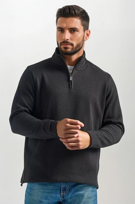 Zip Neck Fleece Sweater - Image 1