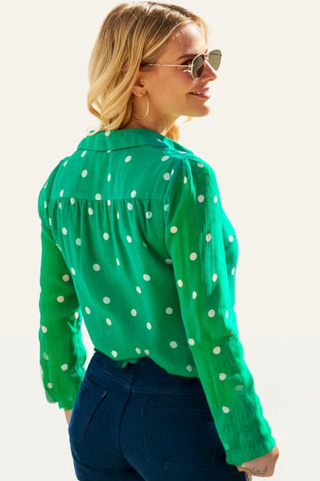 Green Spot Print Shirt - Image 3