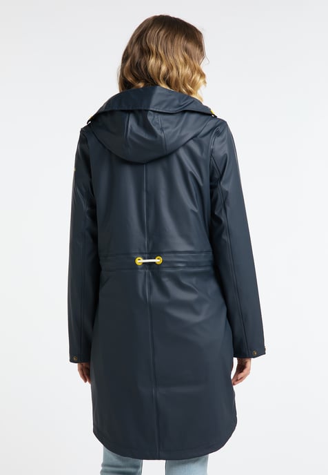 Schmuddelwedda raincoat women navy grey melange - Image 4