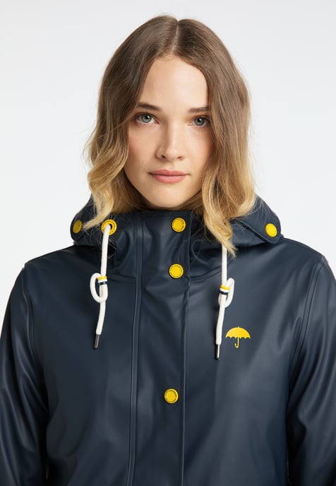 Schmuddelwedda raincoat women navy grey melange - Image 5