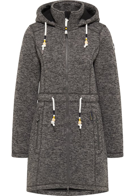 Schmuddelwedda Knitted fleece coat women Grey melange - Image 1