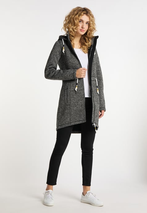 Schmuddelwedda Knitted fleece coat women Grey melange - Image 2