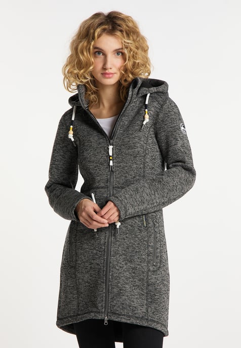 Schmuddelwedda Knitted fleece coat women Grey melange - Image 3