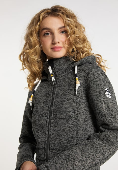 Schmuddelwedda Knitted fleece coat women Grey melange - Image 5