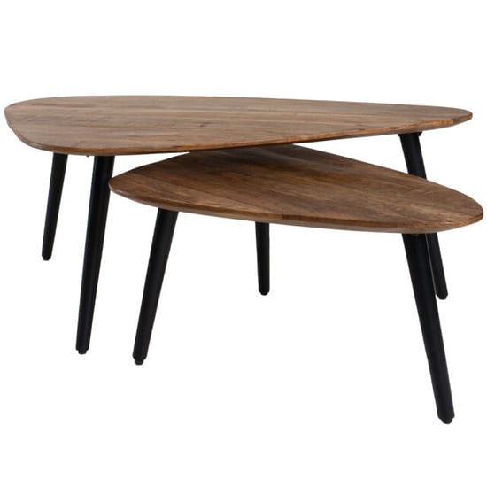Home67 Salontafel jamal mangohout set van 2 - Image 1