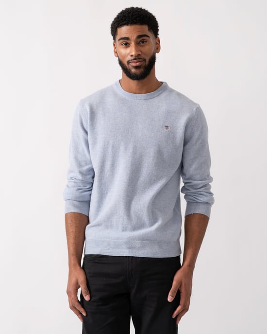 Crew Neck Jumper in Light Blue - Image 1