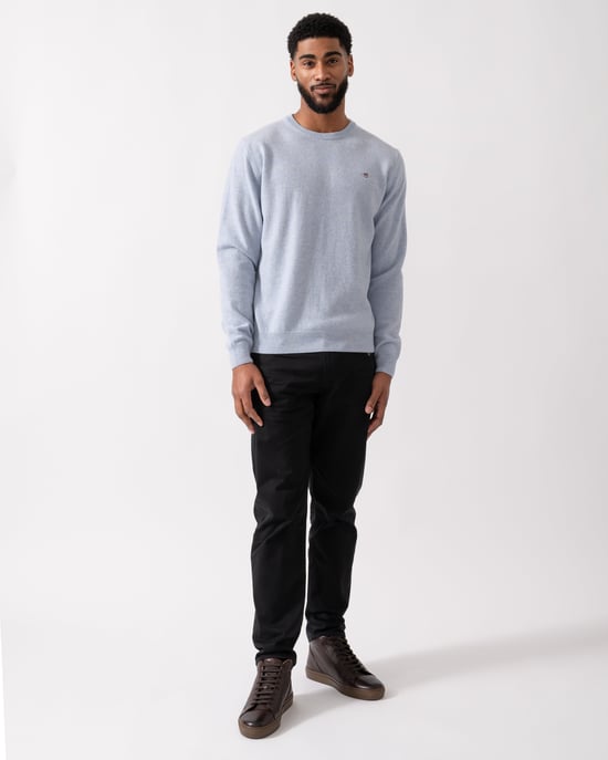 Crew Neck Jumper in Light Blue - Image 3