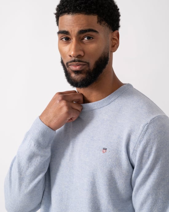 Crew Neck Jumper in Light Blue - Image 4