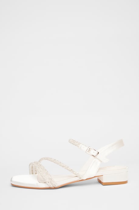 White Embellished Strappy Sandals - Image 2